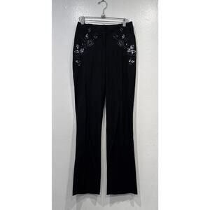 Vintage Laundry By Shelli Segal Black Embellished Pants Women’s Size 4 Sequin